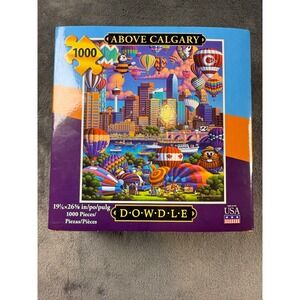 Sealed Dowdle Above Calgary 1000 Piece Jigsaw Puzzle Hot Air Balloons Cityscape